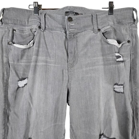 Torrid Jeggings Super Soft Size 22R Distressed Gray 5 Pocket Design - Picture 3 of 7
